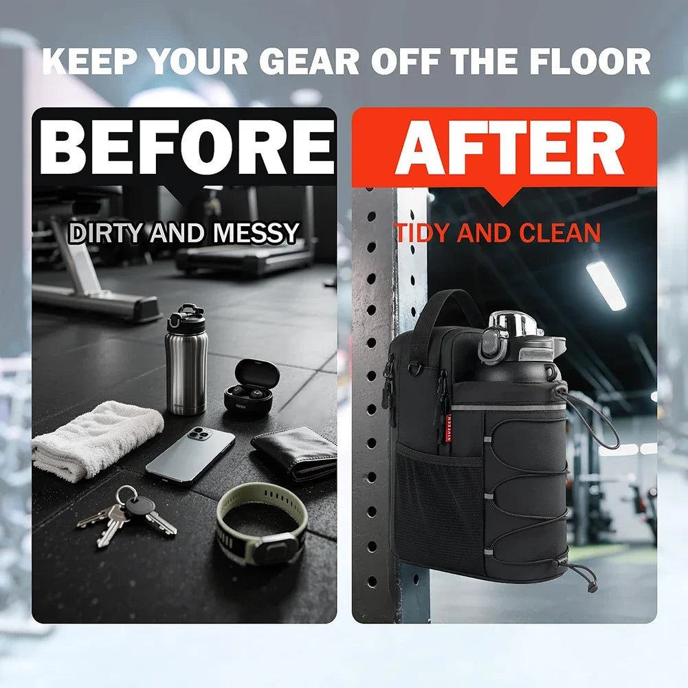 APWIKOGERCN Magnetic Water Bottle Pouch Crossbody Gym Holder