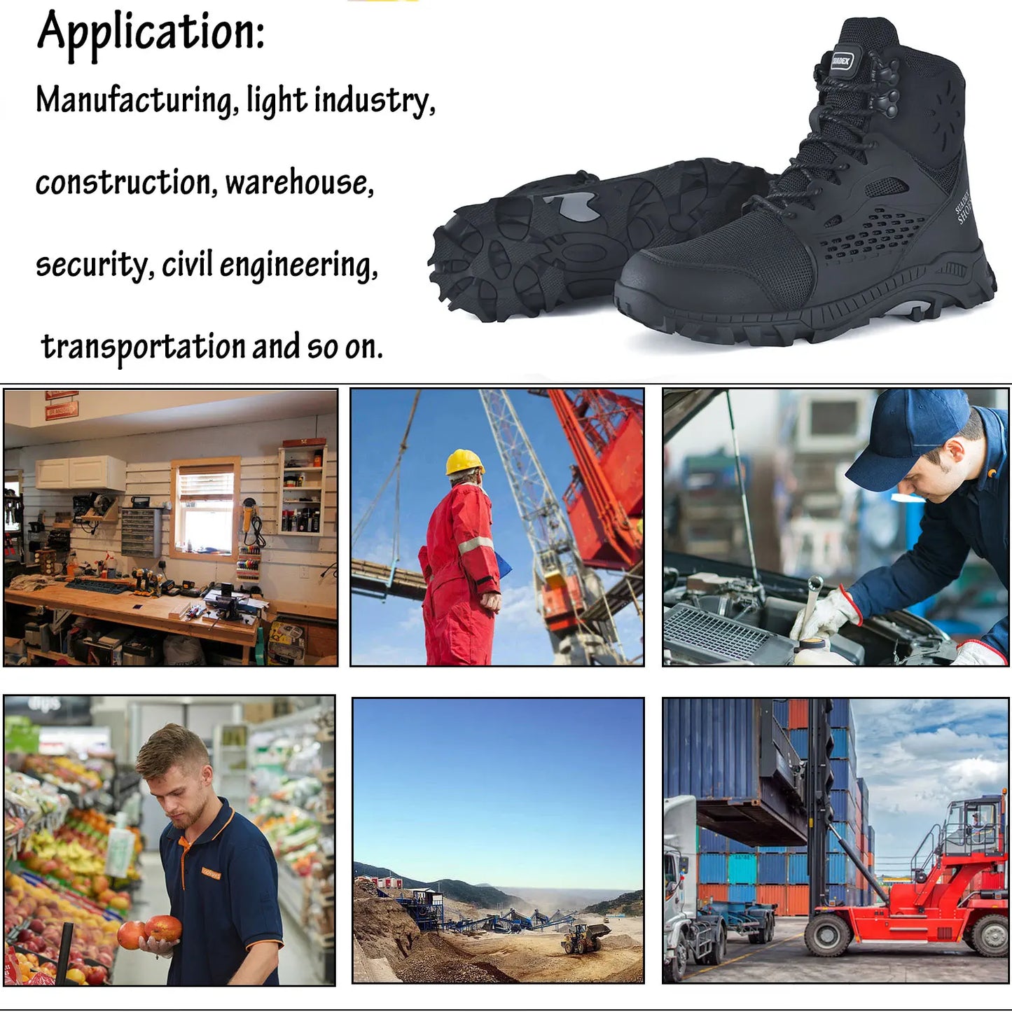 SUADEX S1 Safety Boots Anti-Smash Steel Toe Work Shoes