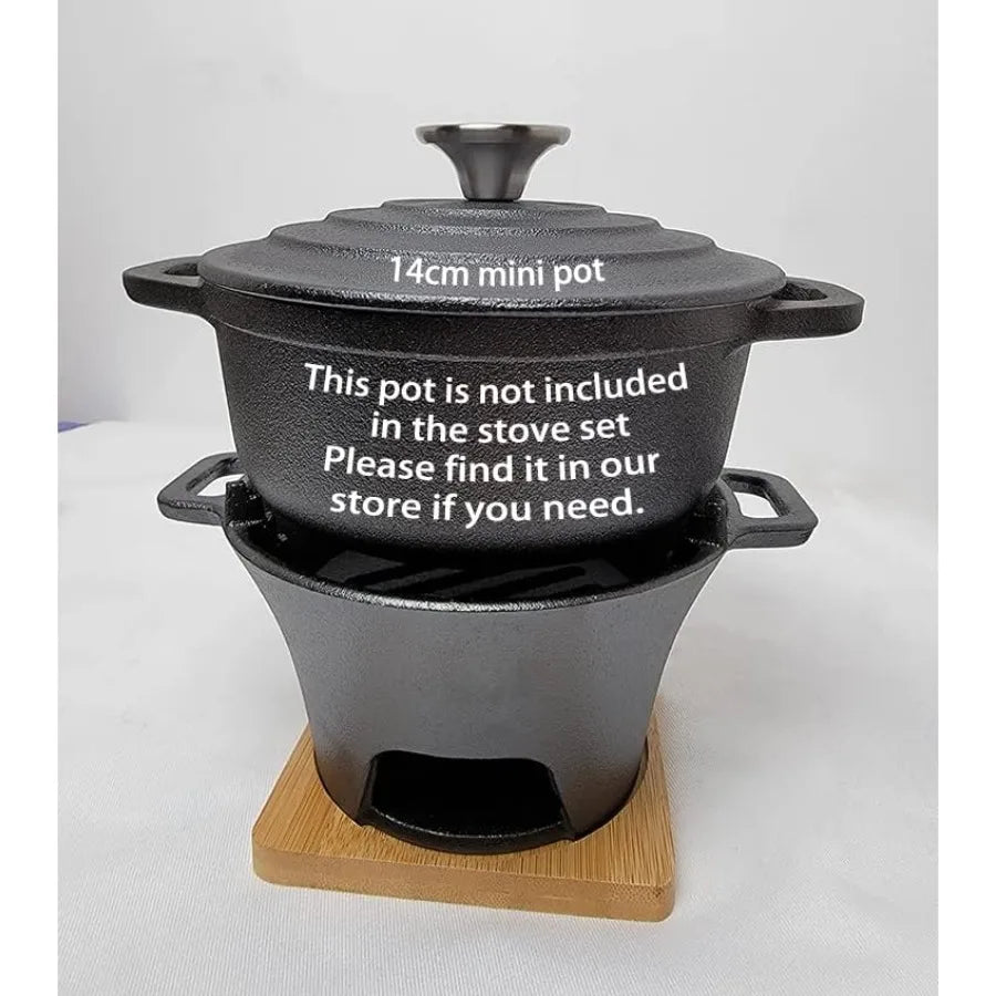 LISM Cast Iron Smores Grill Mini Hibachi Set Outdoor