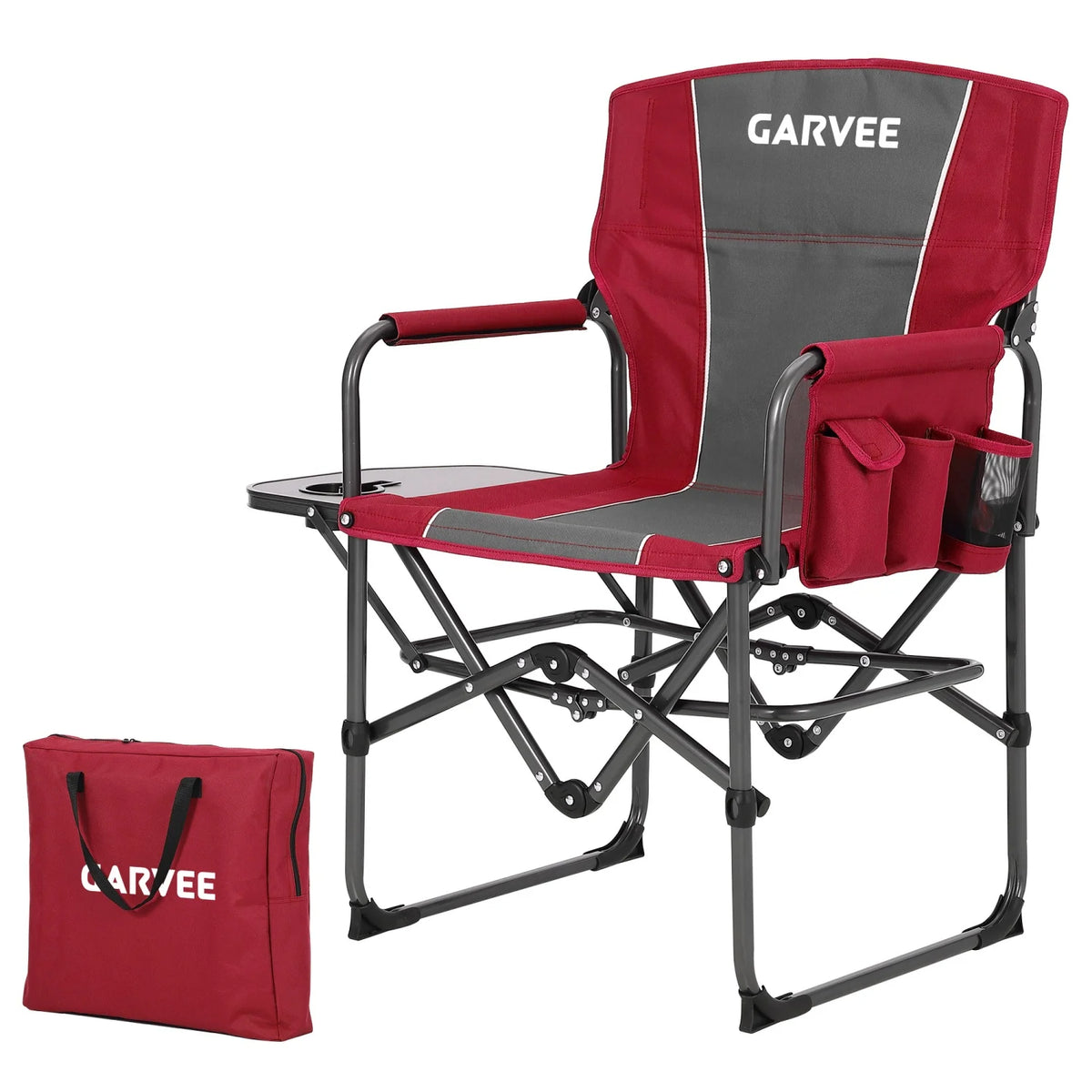 HiMiss Heavy Duty Folding Chair With Table And Cup Holder