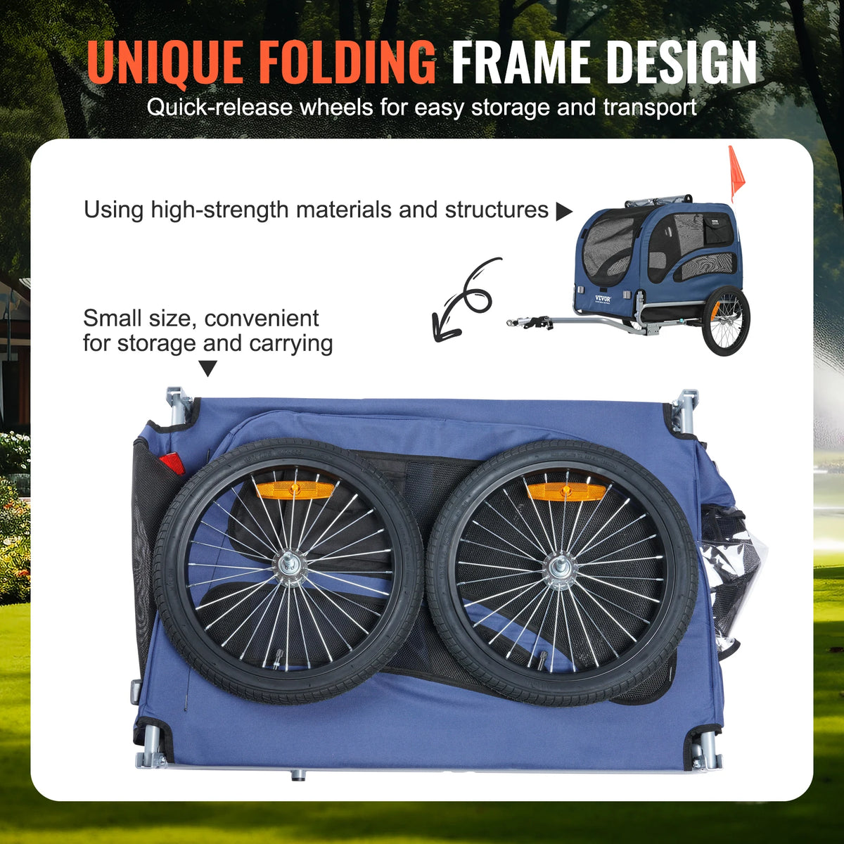 Dog Bike Trailer Pet Bicycle Carrier With Coupler And Reflectors