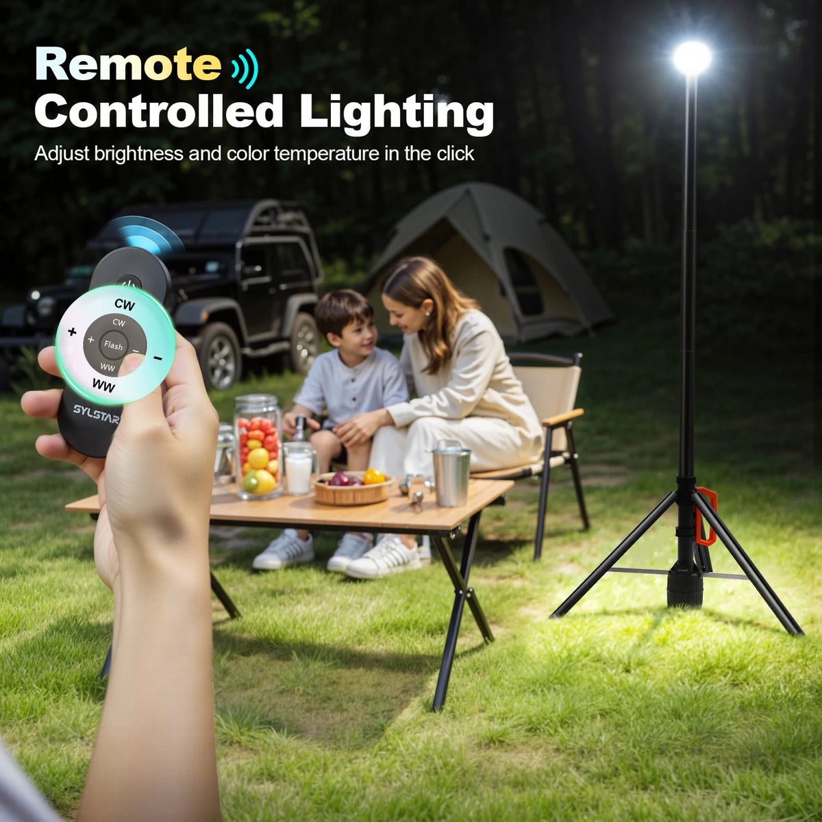 Rechargeable 360 Degree LED Work Light With Remote Control Dimmable