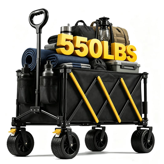 Heavy Duty Foldable Utility Wagon Cart For Outdoor Camping Use