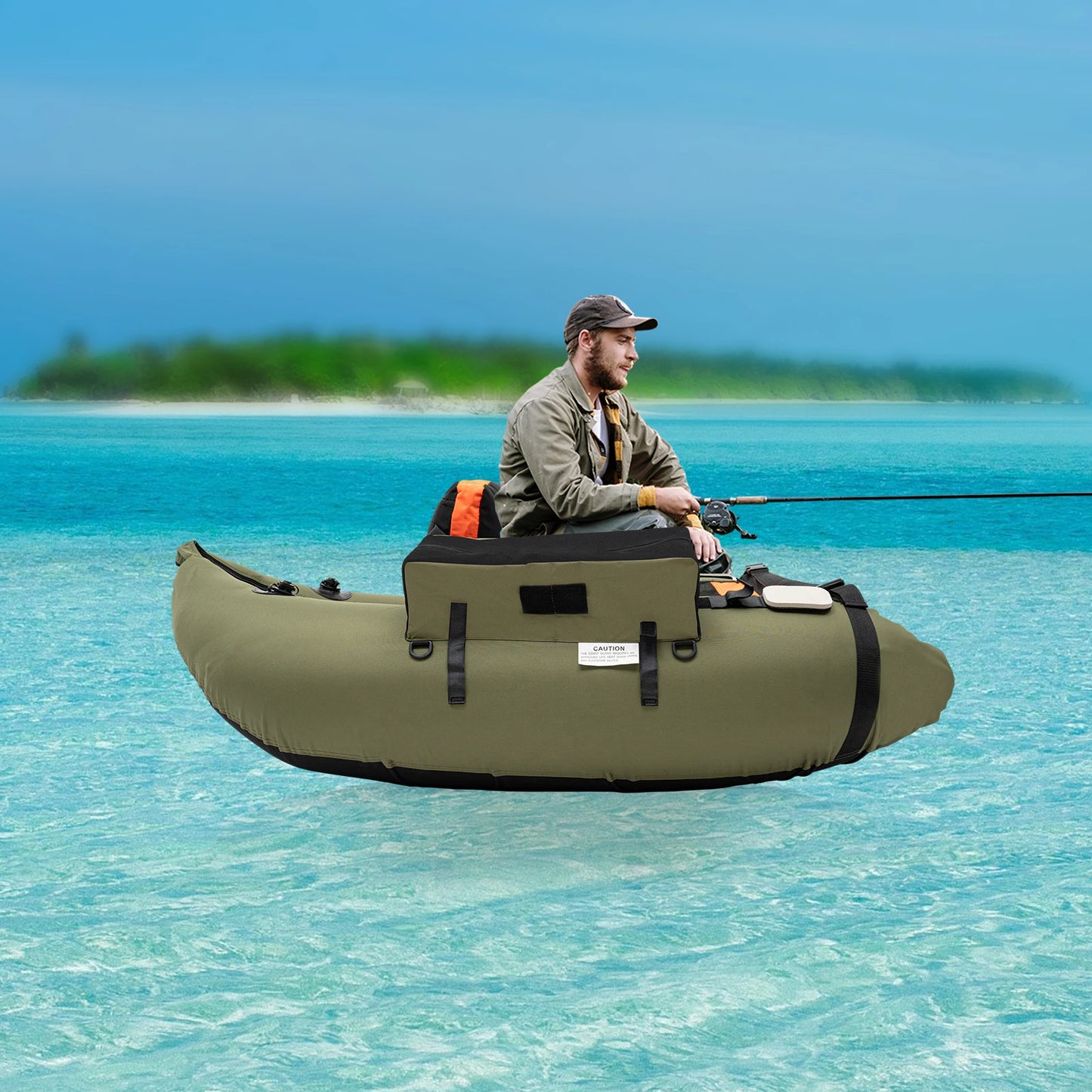 Portable Inflatable Fishing Boat for Ocean, Lakes, and Rivers