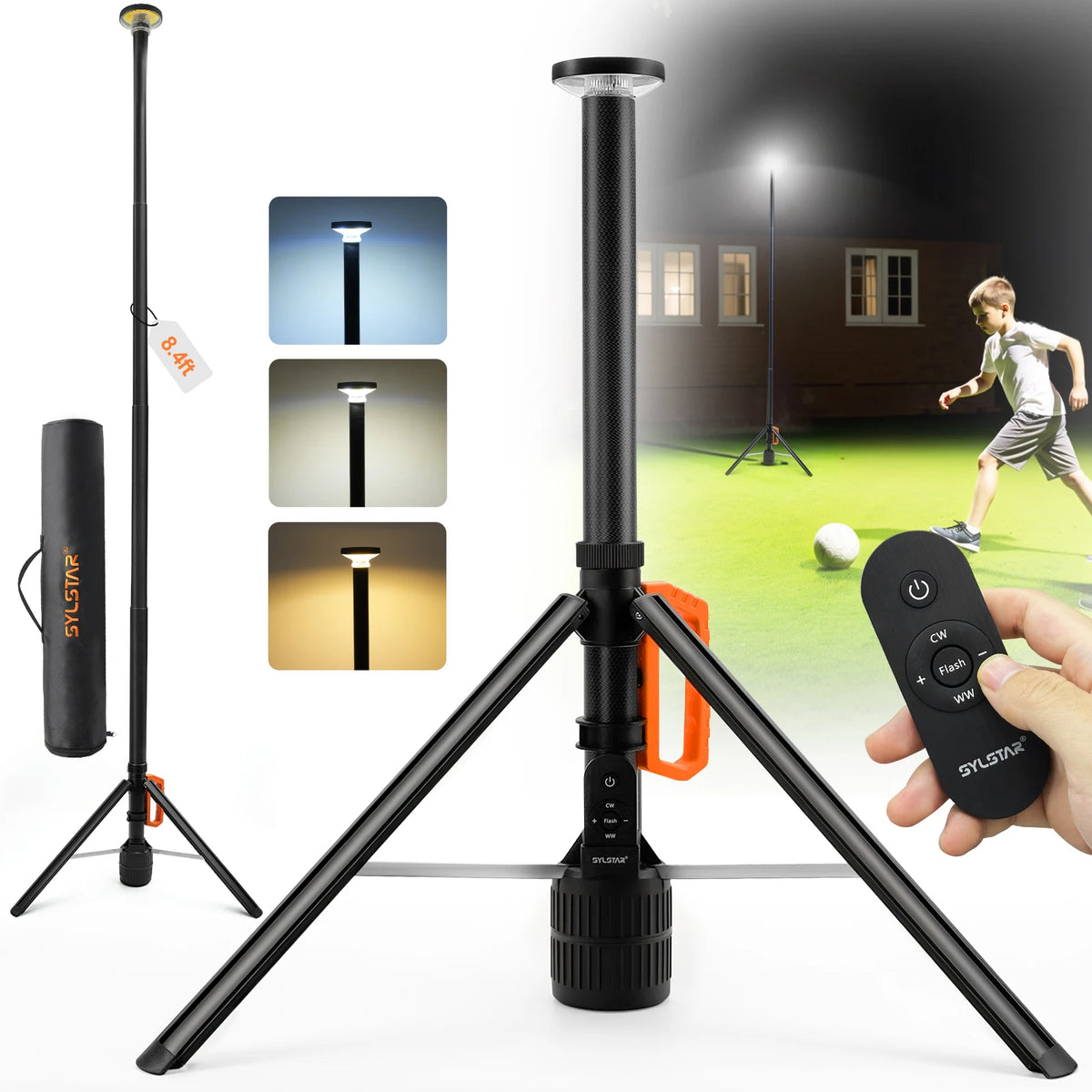 Rechargeable 360 Degree LED Work Light With Remote Control Dimmable