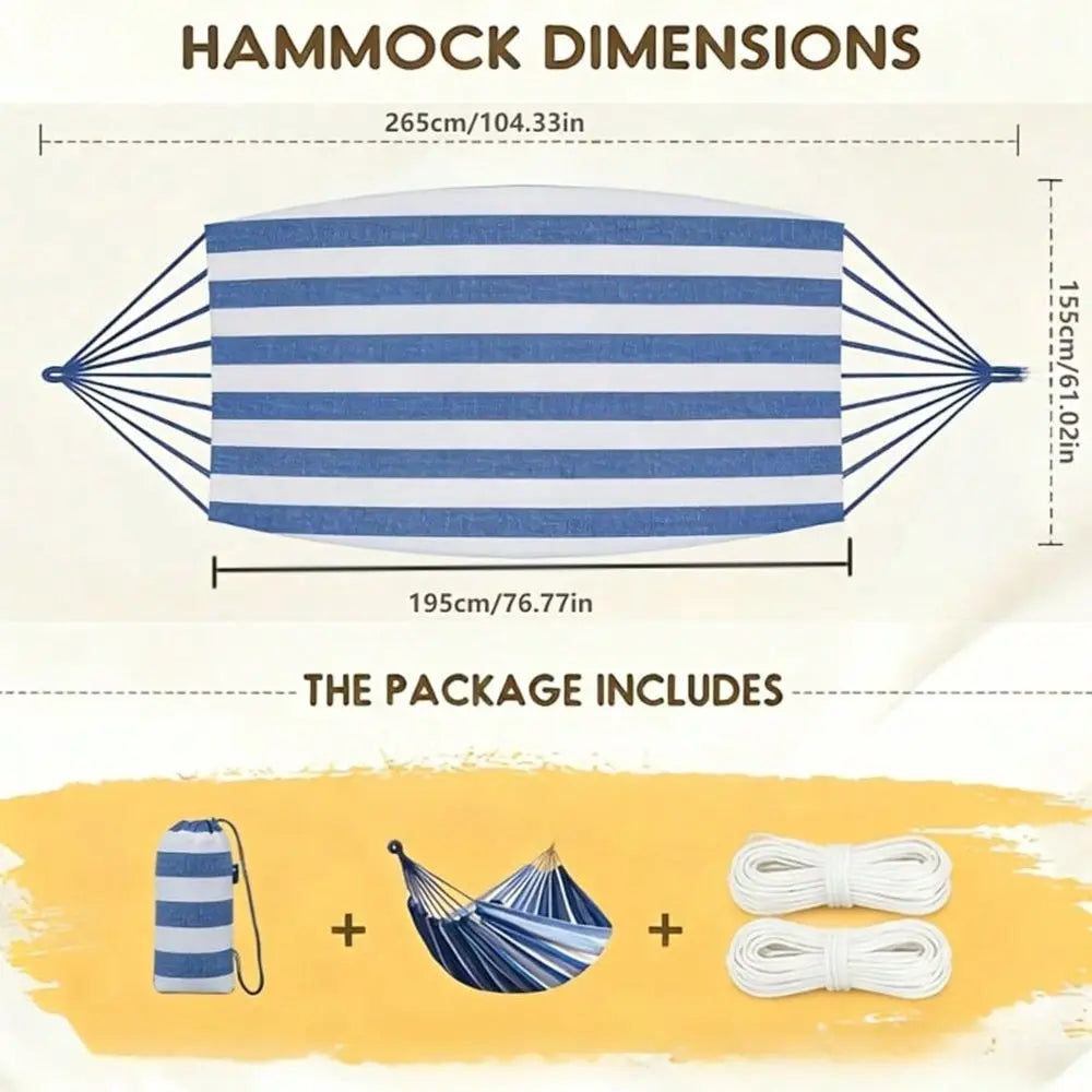 Canvas Hammock Without Bars, 200CM, Durable And Easy To Clean. Comes With A Portable Carry Bag, Perfect For Outdoor, Indoor And
