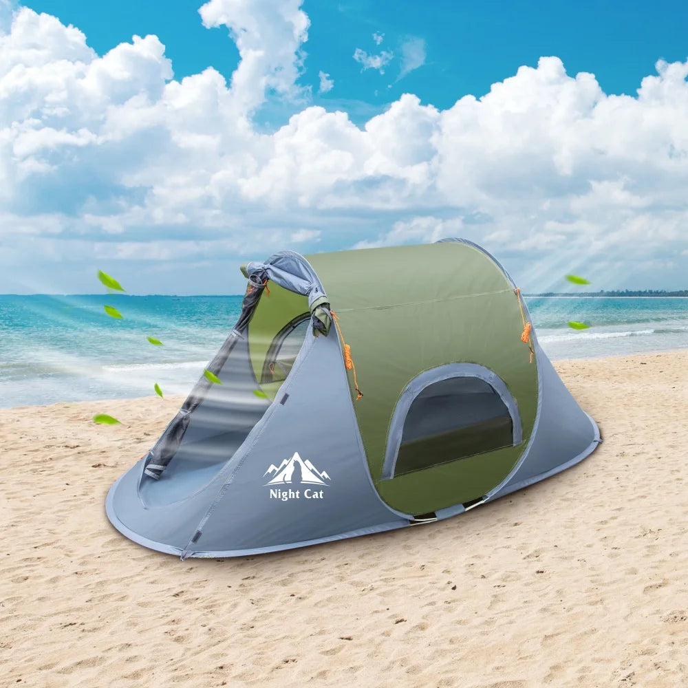 Night Cat Waterproof Pop Up Camping Tent Instant Outdoor Shelter