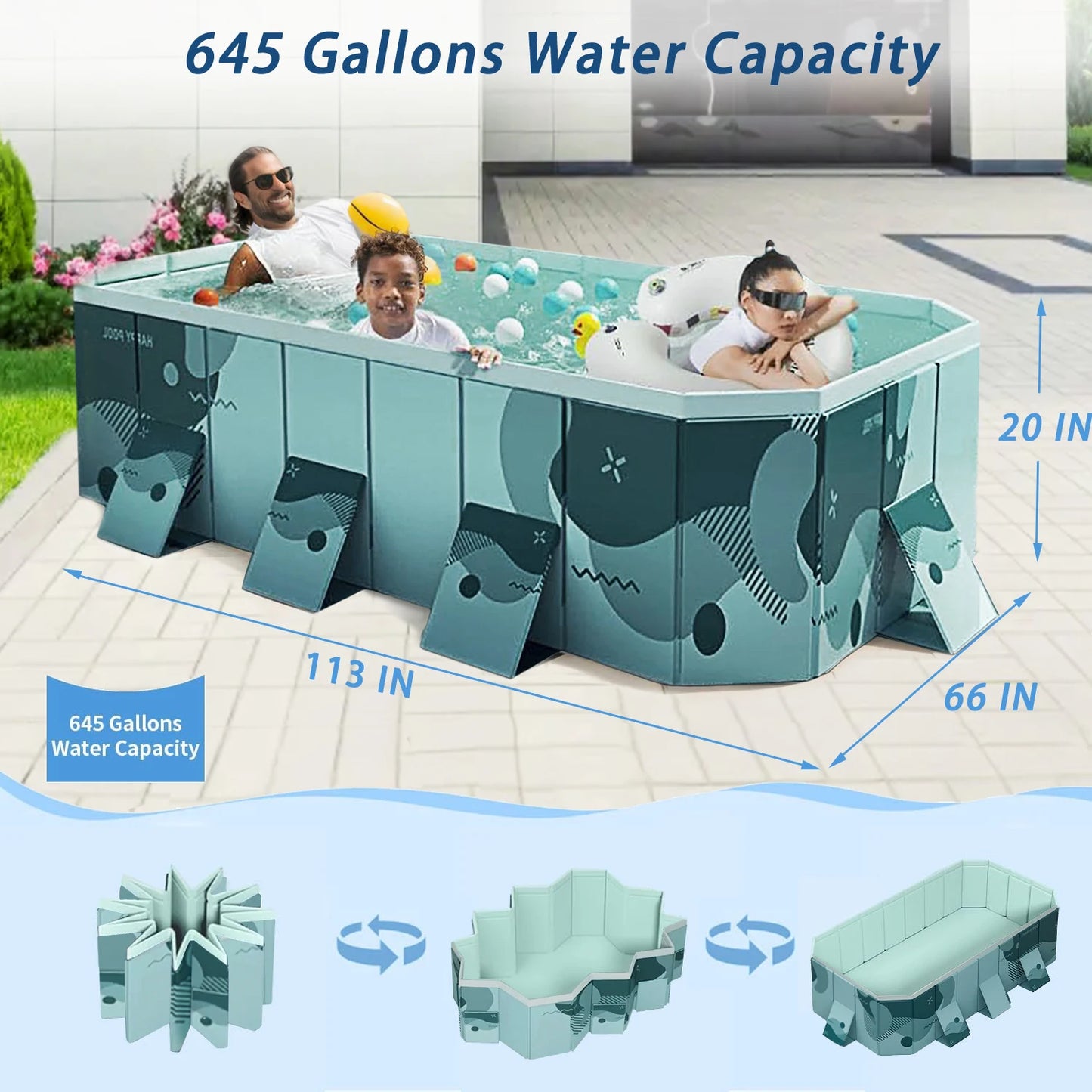 2026 New Outdoor Summer Family Swimming Pool Foldable Children Play Pool Suitable for Outdoor Garden Backyard