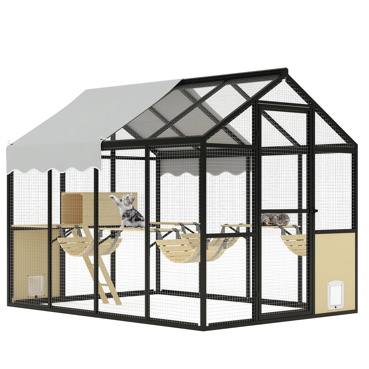 HiMISS Aluminum Outdoor Catio Enclosure Walk In Cat Run