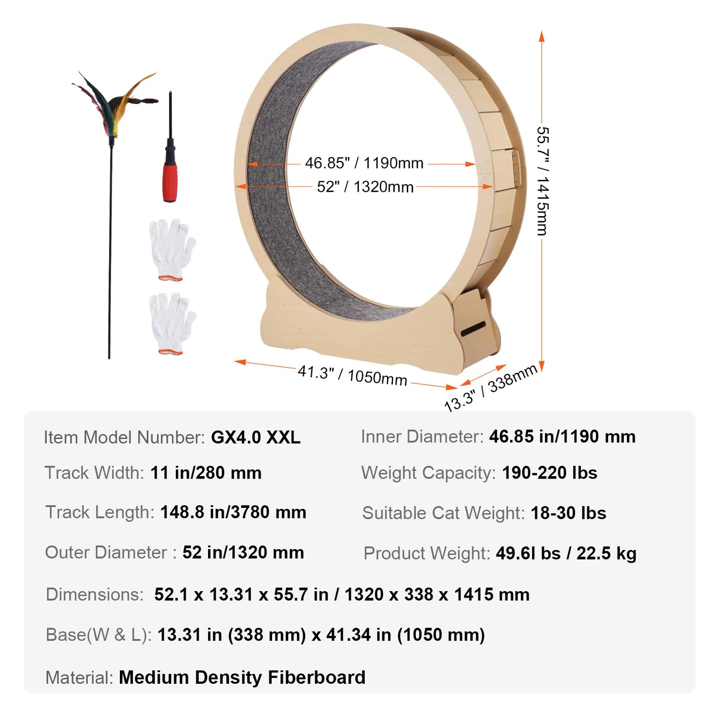 Wooden Cat Exercise Wheel For Indoor Running Safe Durable