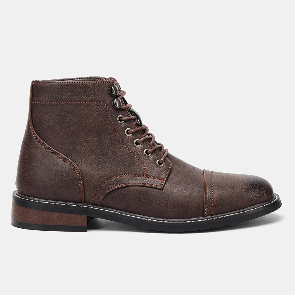 Hecrafted Men's Western Ankle Boots With Comfortable Zip Closure