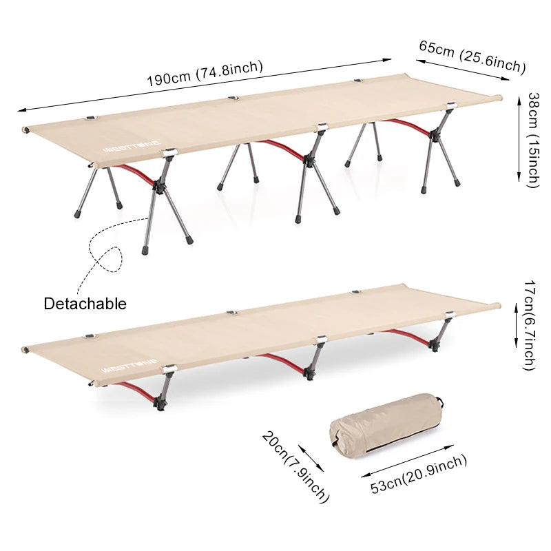 West Tune Camping Cot With Leg Extenders Portable Folding Bed