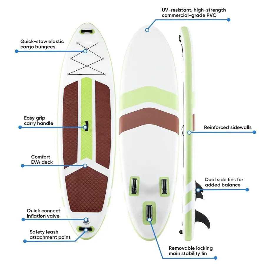 Inflatable SUP Paddle Board With 2in1 Paddle And Accessories