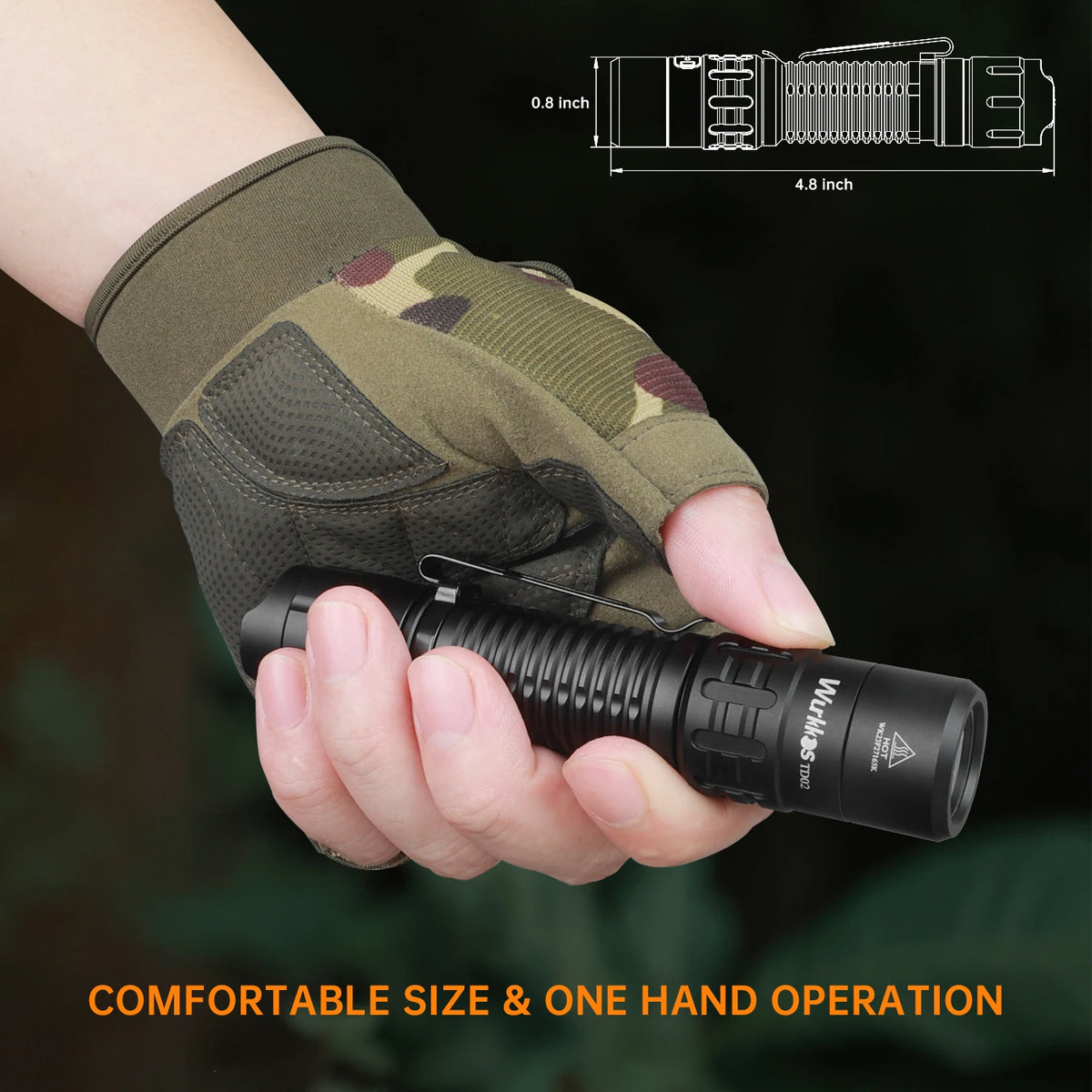 Wurkkos 2000 Lumens Tactical Flashlight With 18650 Battery