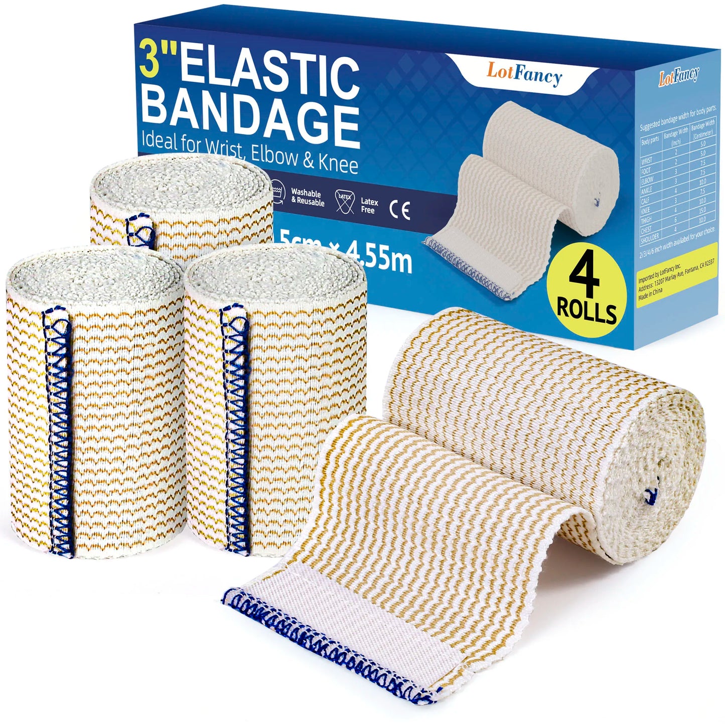 Elastic Bandage Wrap Cotton Compression For Sports First Aid