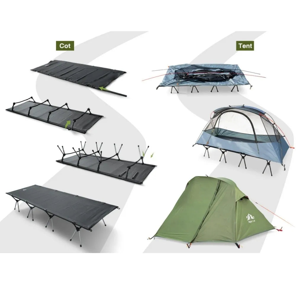 Night Cat Elevated Convertible Camping Cot Tent With Vestibule