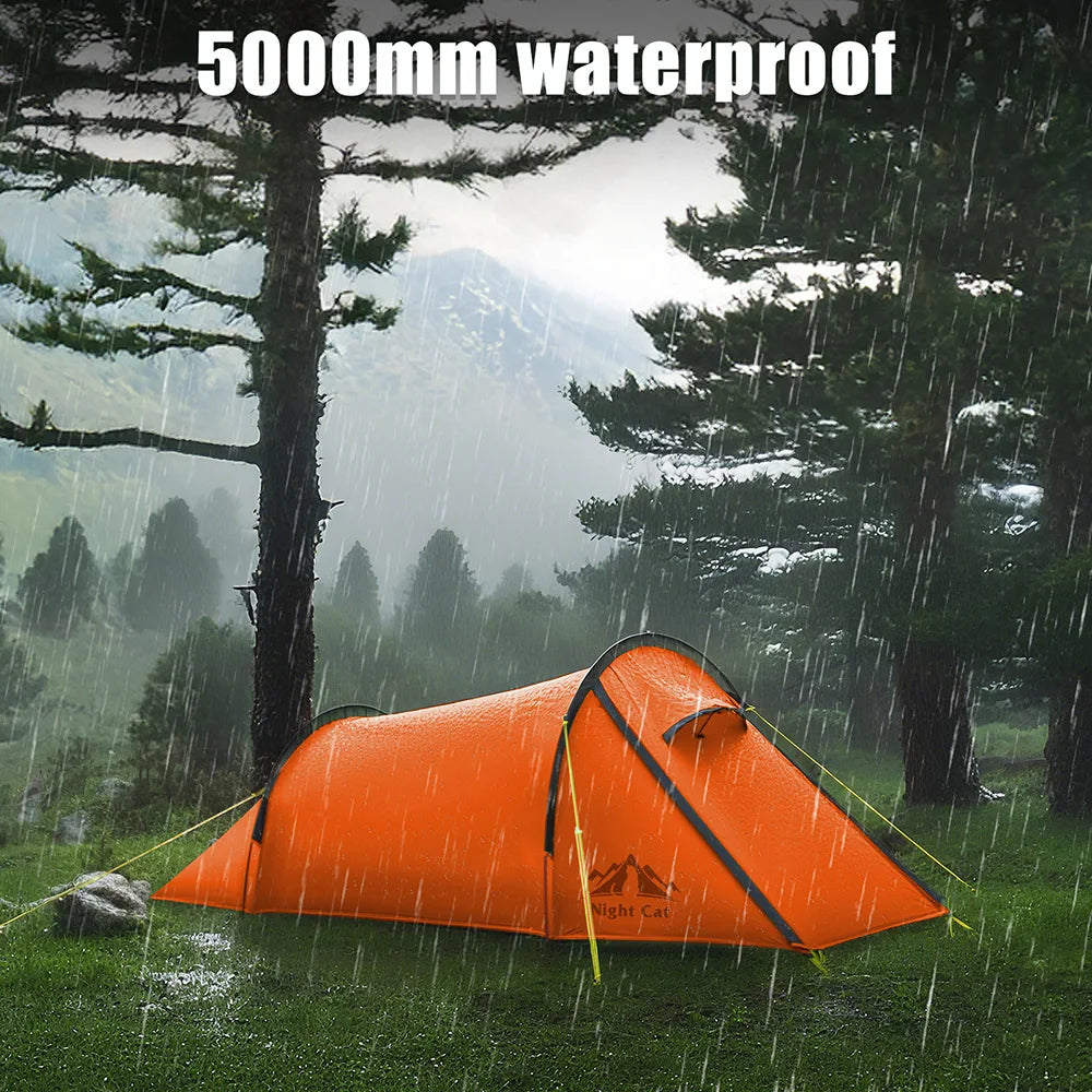 Night Cat Ultralight Waterproof Tunnel Tent for Backpacking and Camping