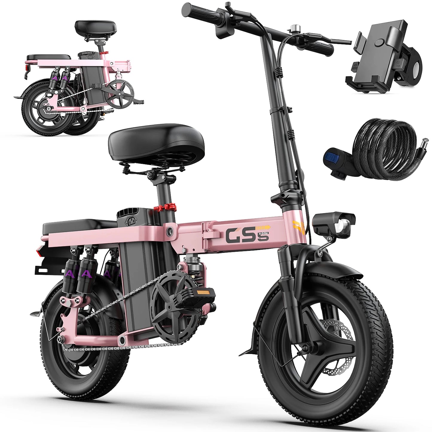 UPlee GS5 Fat Tire 35 Mile Range Folding Electric Bike
