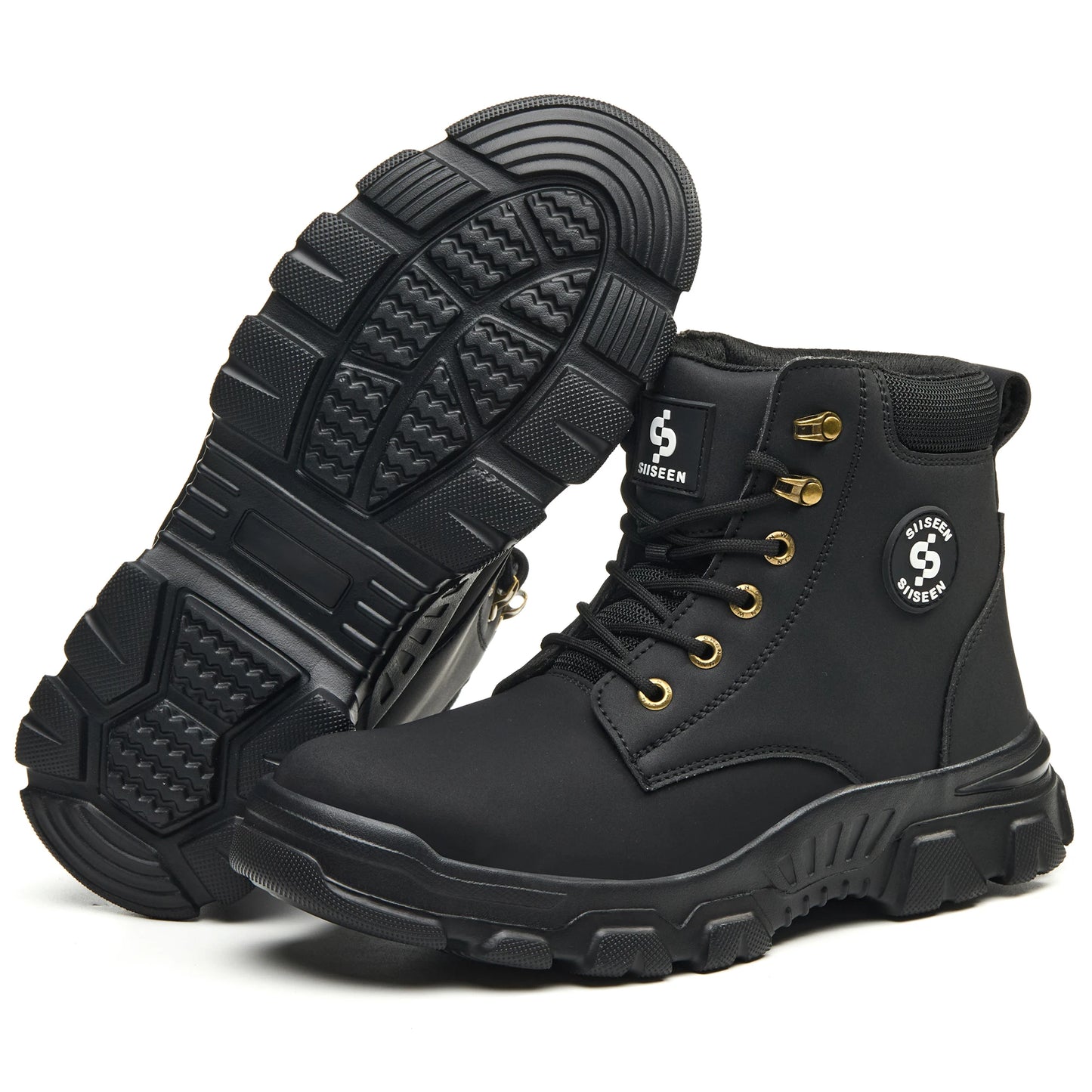 Men's High-Top Steel Toe Safety Shoes Puncture Resistant Work Boots