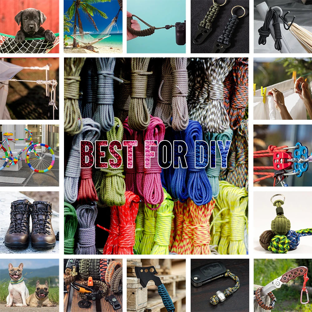 550 Paracord Survival Rope With Seven Core Strands For Camping
