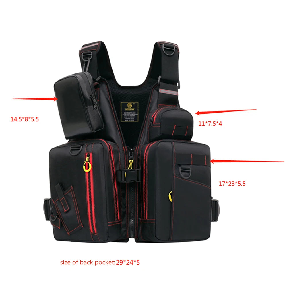 NONECN Outdoor Fishing Life Jacket Vest With Pockets Buoyant