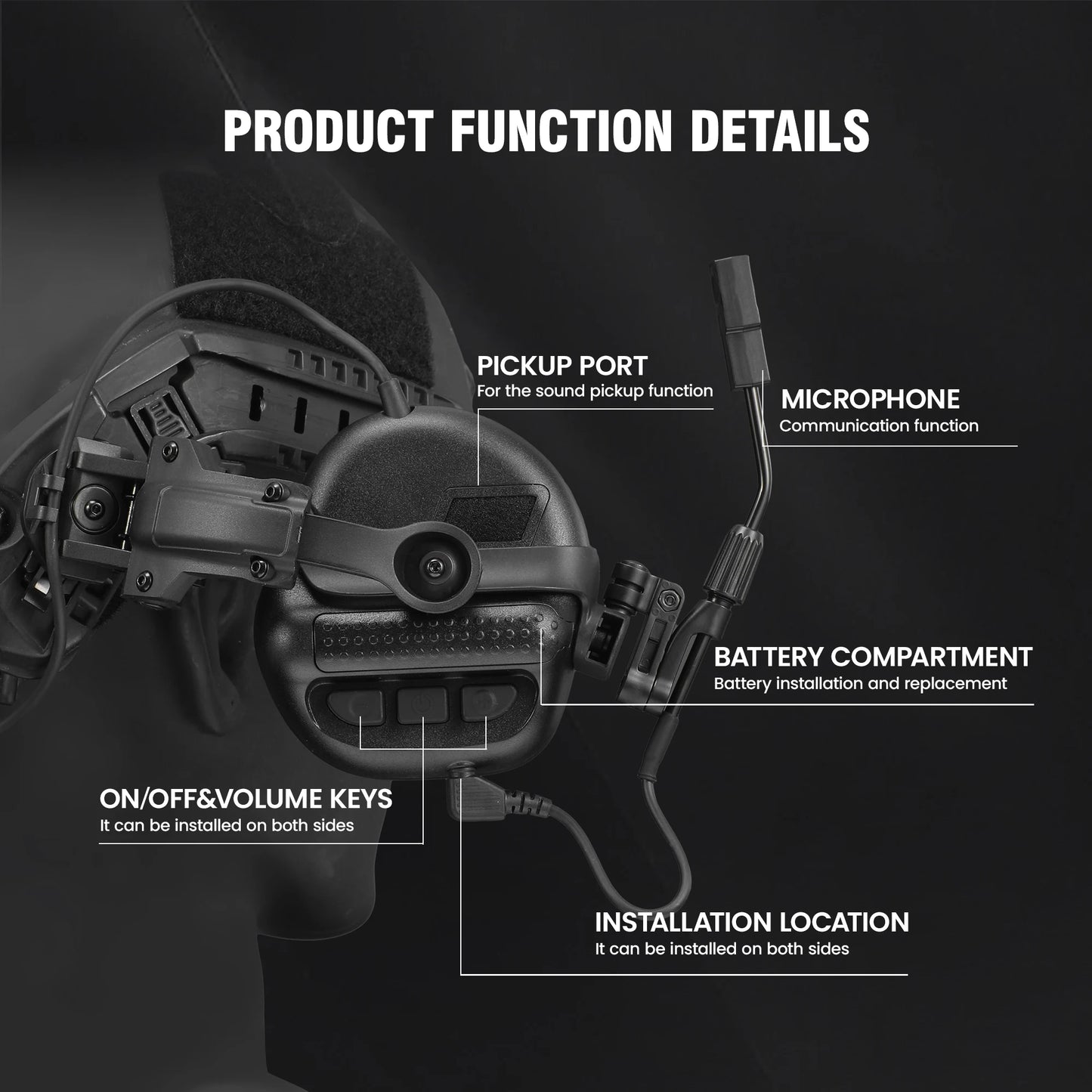 ARM NEXT Army Shooting Earmuffs Tactical Hearing Protection Headset