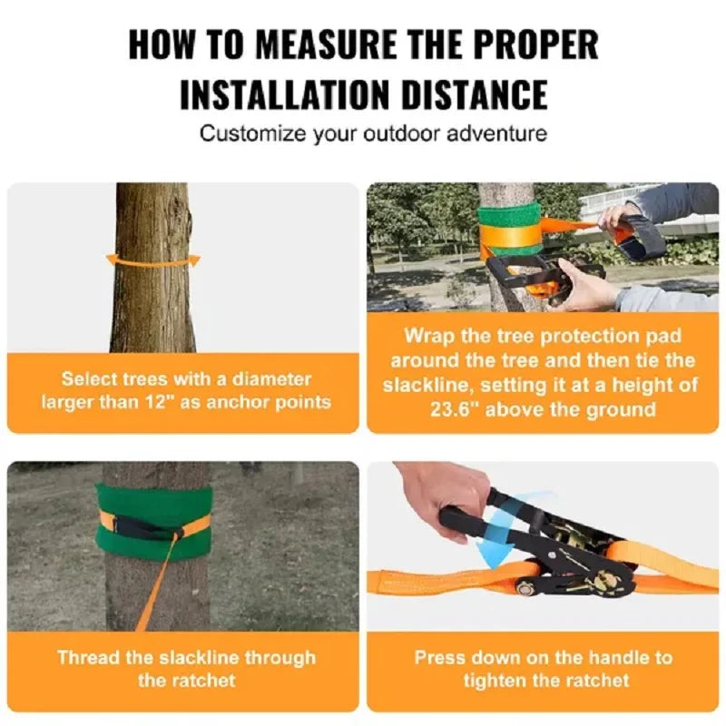 VEVOR Slackline Kit With Training Line For Backyard Fun