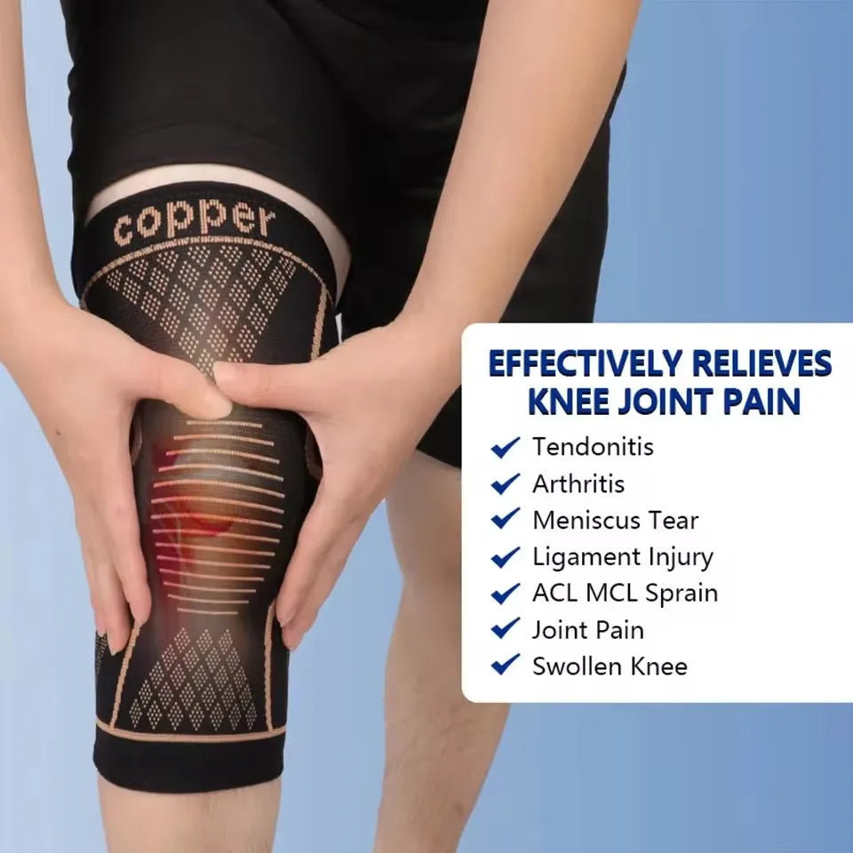 Copper Knee Support Sleeve With Compression For Arthritis Pain Relief