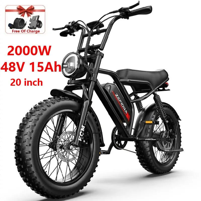 ZEFIORA V10 Electric Fat Bike 1000W 2000W Dual Motors