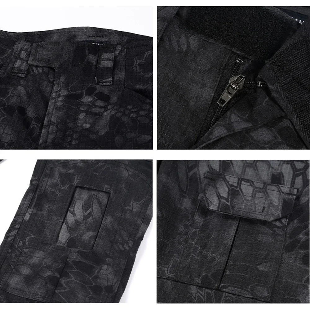 NONECN Combat Pants Tactical Camouflage Multicam For Outdoor Trekking