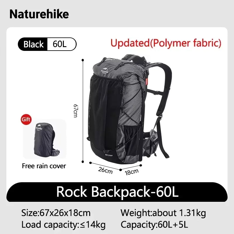 Naturehike Outdoor Hiking Backpack With Rain Cover For Camping Travel