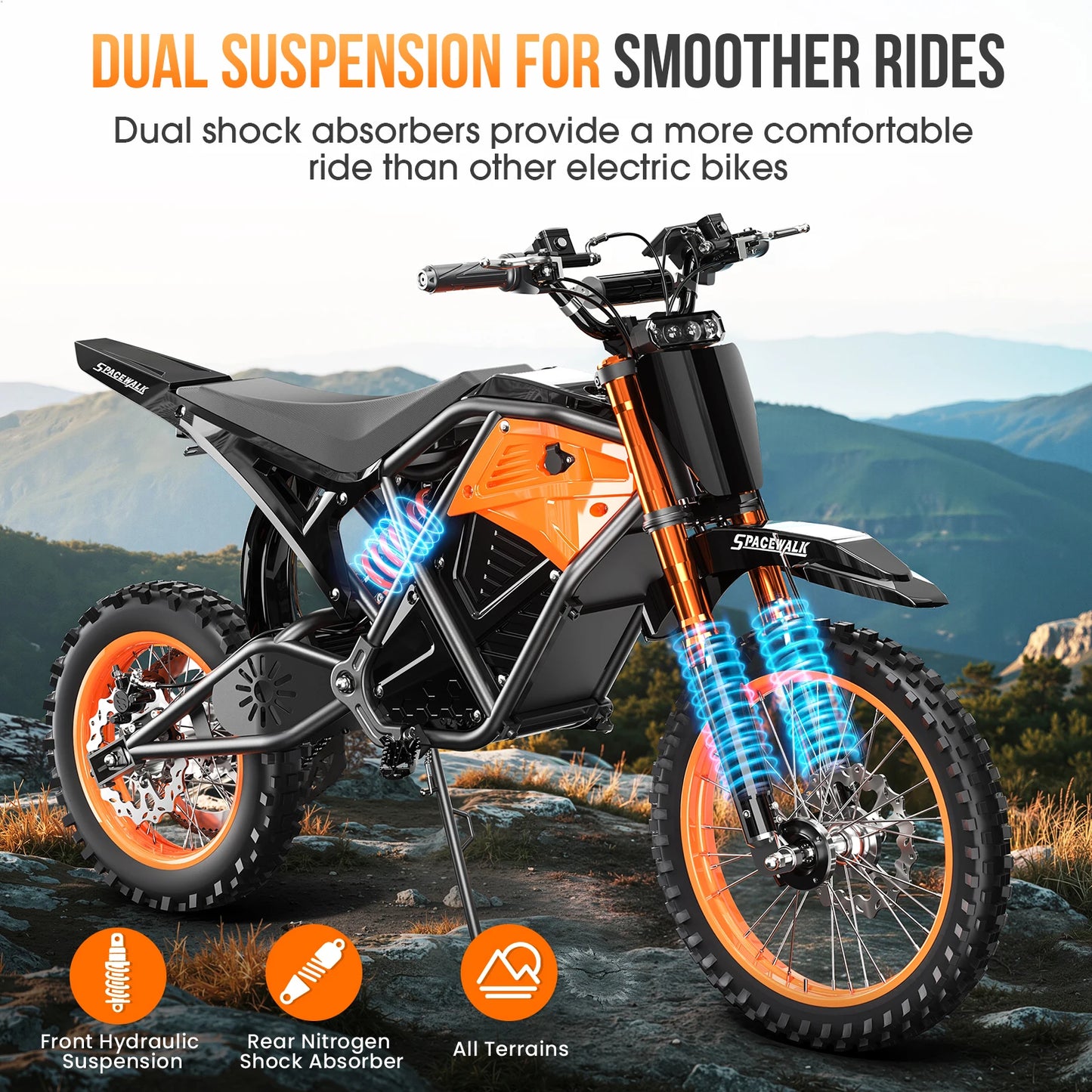 EILLEO SPACEWALK Fat Tire Electric Dirt Bike 3000W Mid-Drive