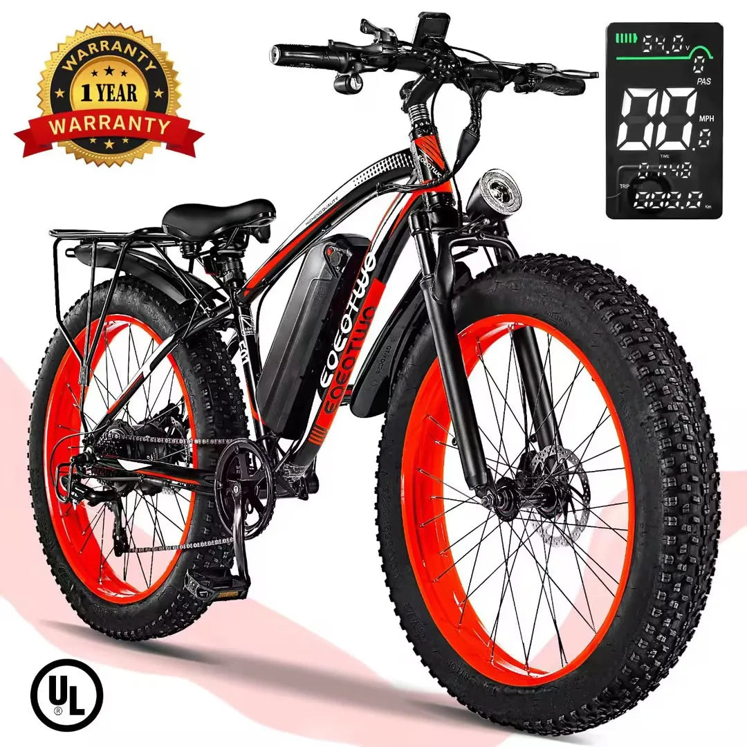 EOEOTWOC 1500W Fat Tire Electric Bike 34MPH Mountain Ebike