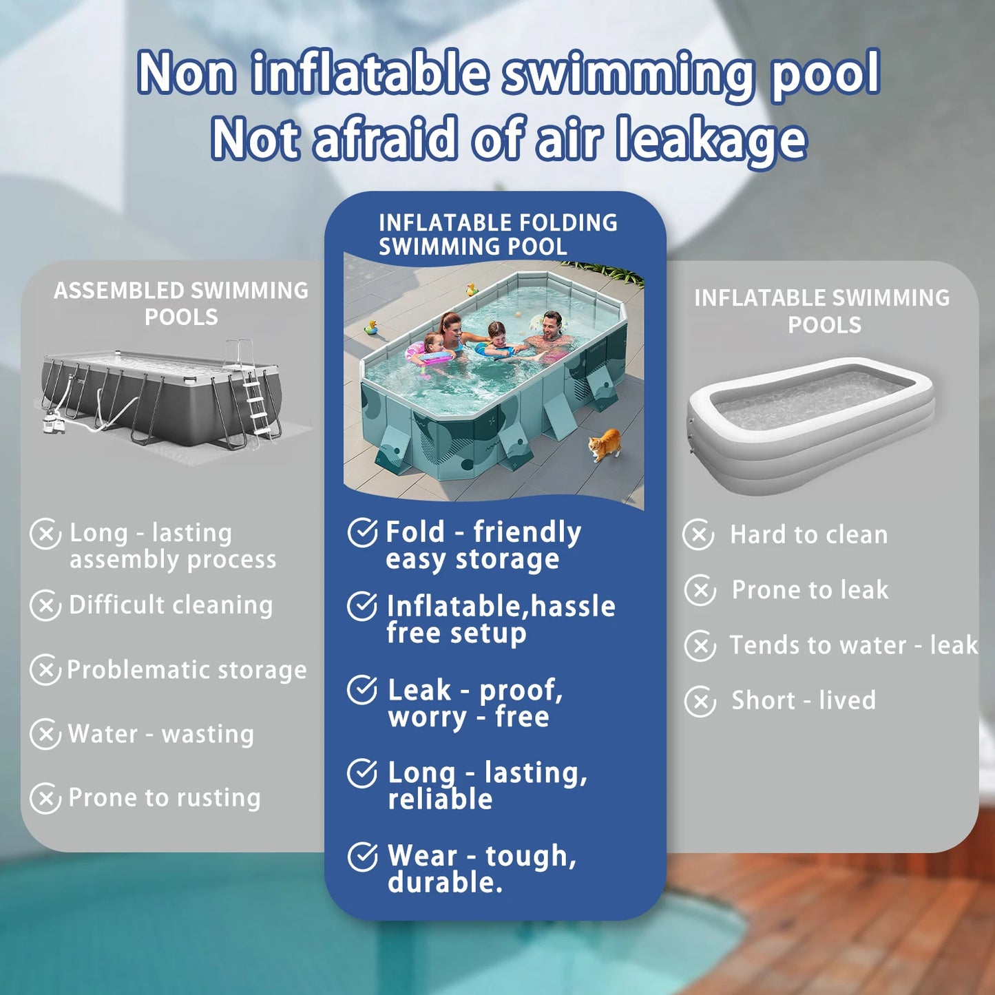 2026 New Outdoor Summer Family Swimming Pool Foldable Children Play Pool Suitable for Outdoor Garden Backyard