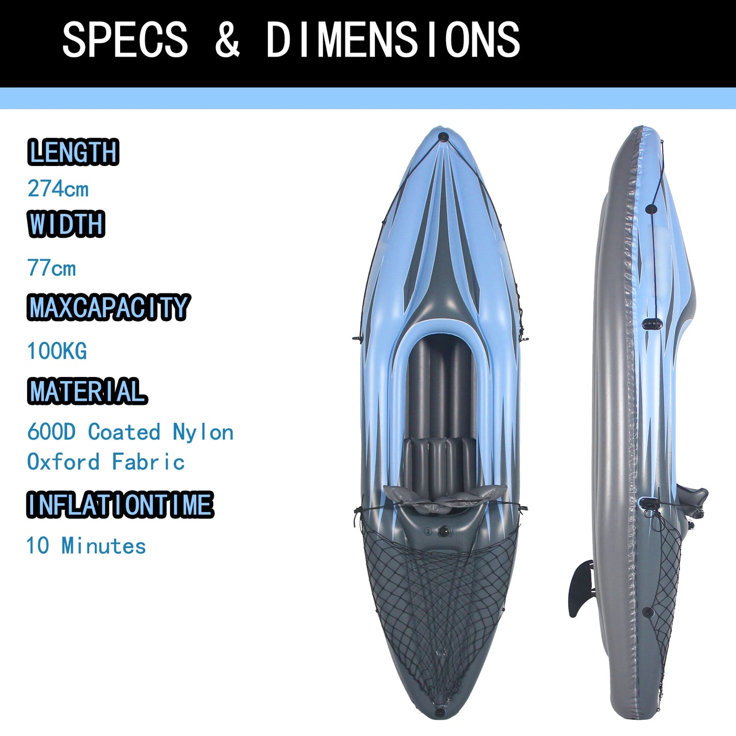 HHSJZWCY Inflatable One Person Kayak With Pump Paddles Bag