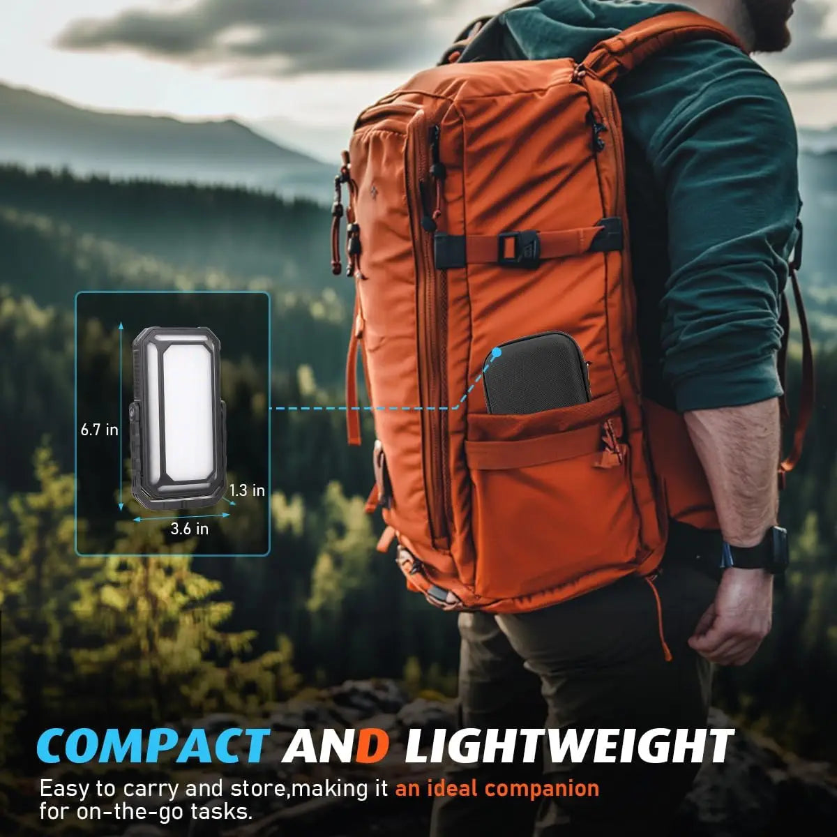 LED Camping Lantern Rechargeable 10000mAh With LCD Display 12 Modes