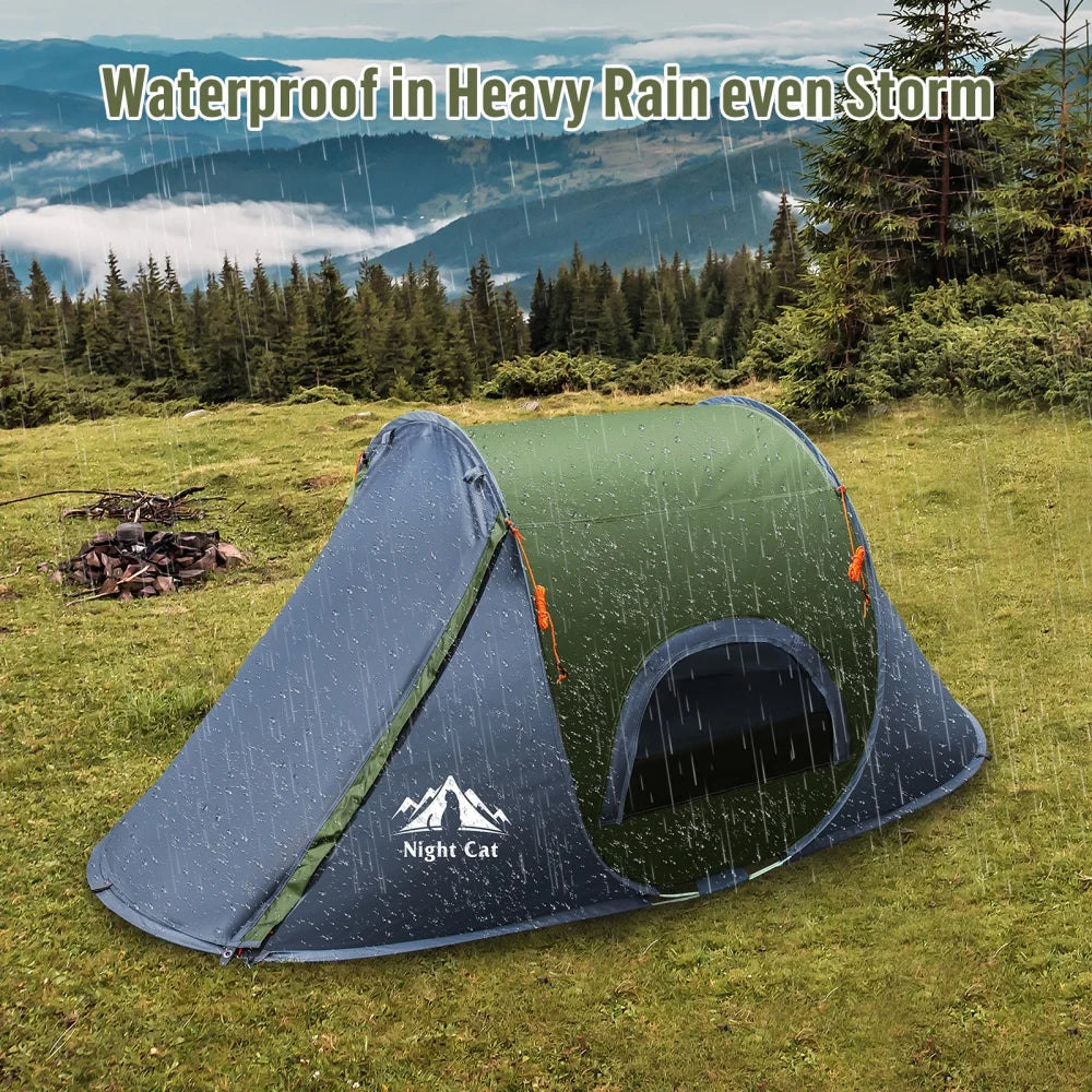Night Cat Waterproof Pop Up Camping Tent Instant Outdoor Shelter