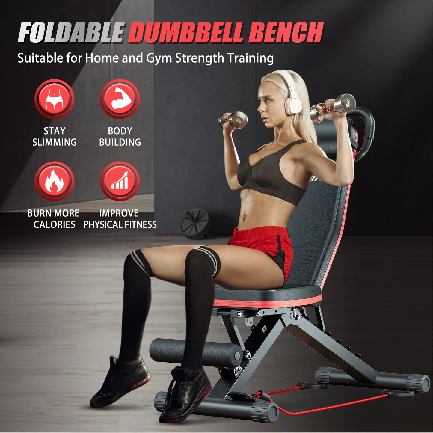 Foldable 14 In 1 Dumbbell Bench Pre Assembled Multi Functional
