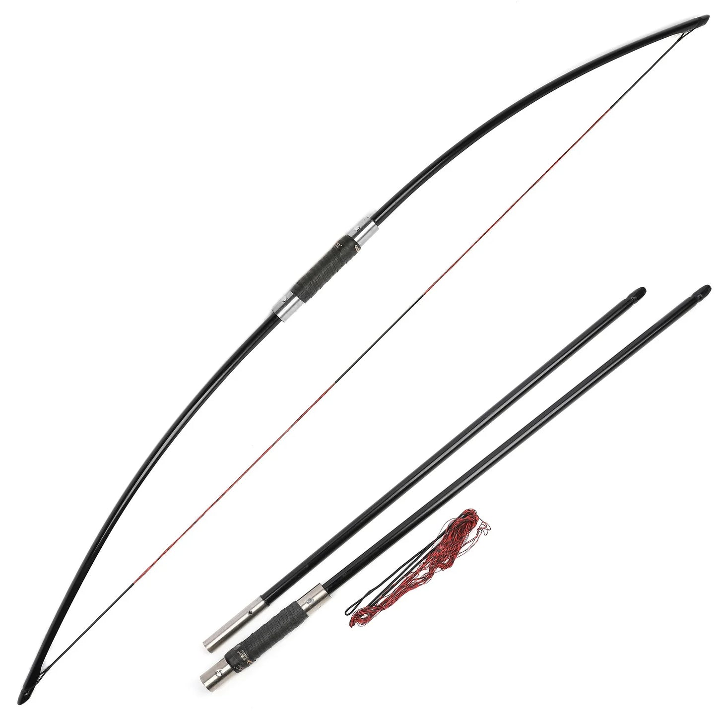 Archery Longbow Set 64.5" Takedown English Design 60/65/70lbs Draw Weight RH/LH Compatible for Adults Beginners Hunting Shooting Target Practice Outdoor Sports Accessories