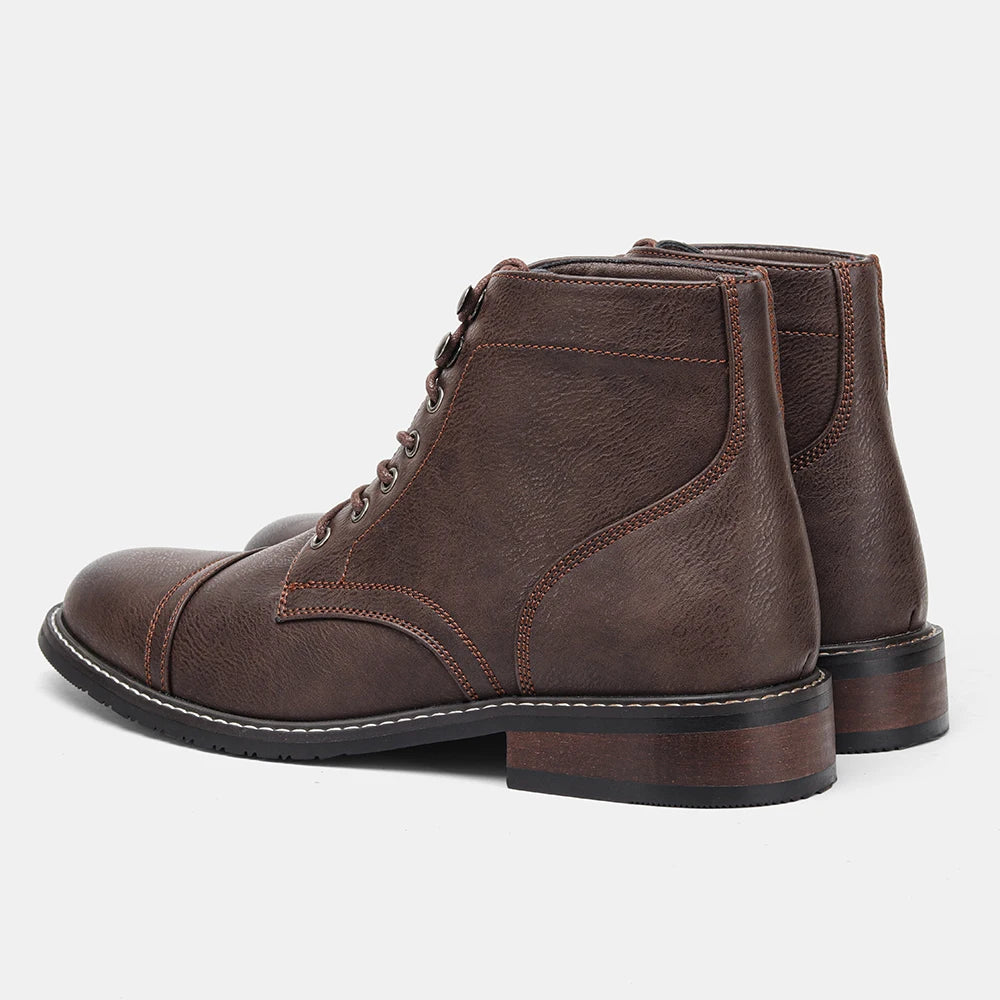 Hecrafted Men's Western Ankle Boots With Comfortable Zip Closure