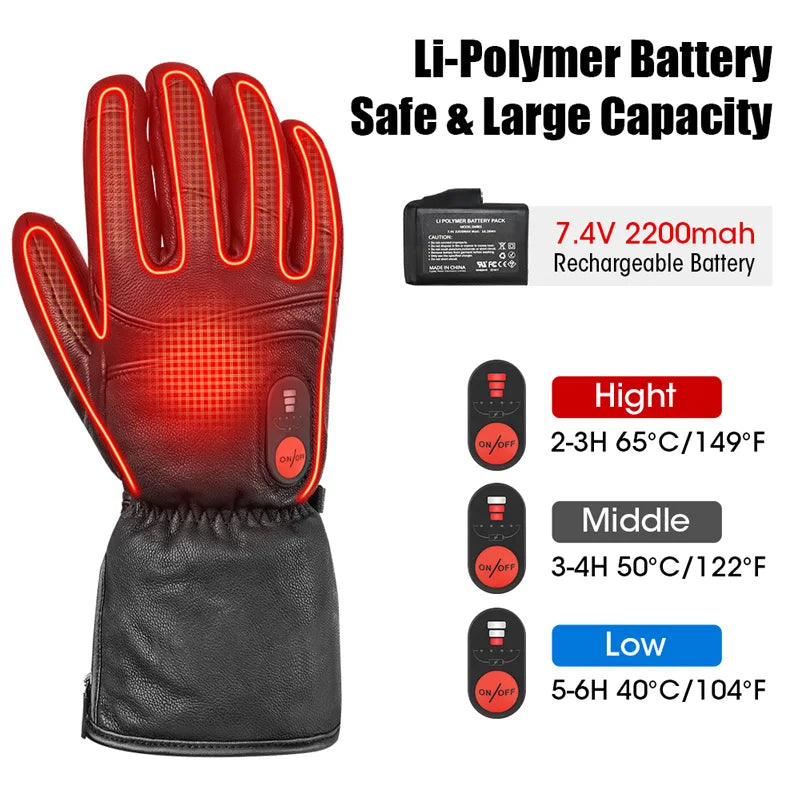 Day Wolf Heated Motorcycle Winter Gloves With Touch Screen Waterproof