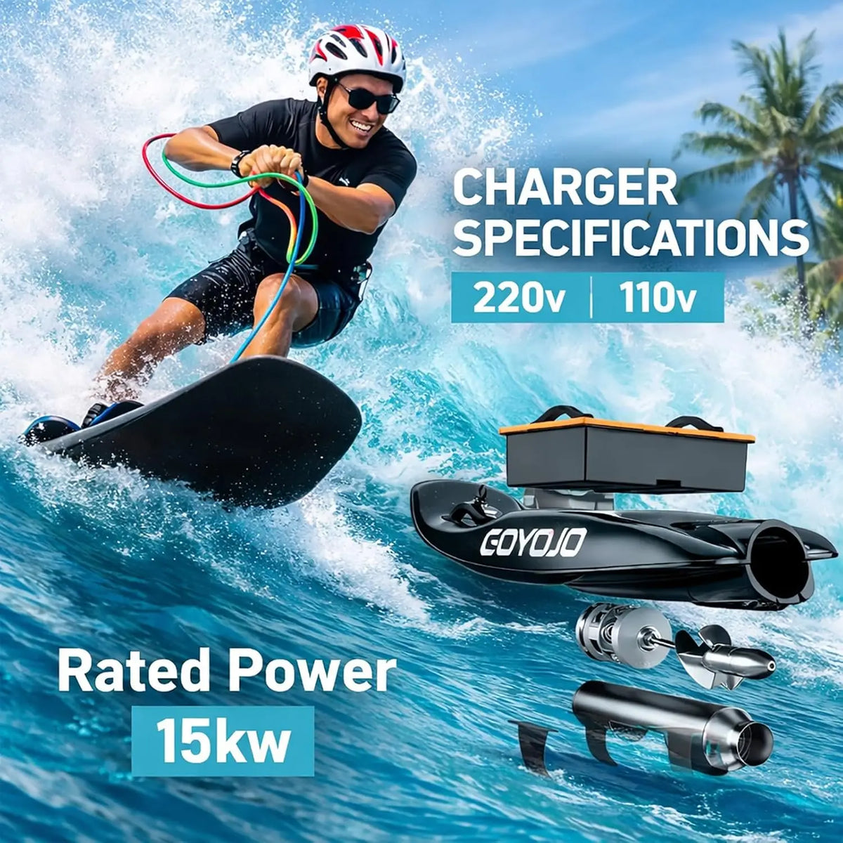 GOYOJO Carbon Fiber Electric Jet Surfboard with Smart Water Scooter