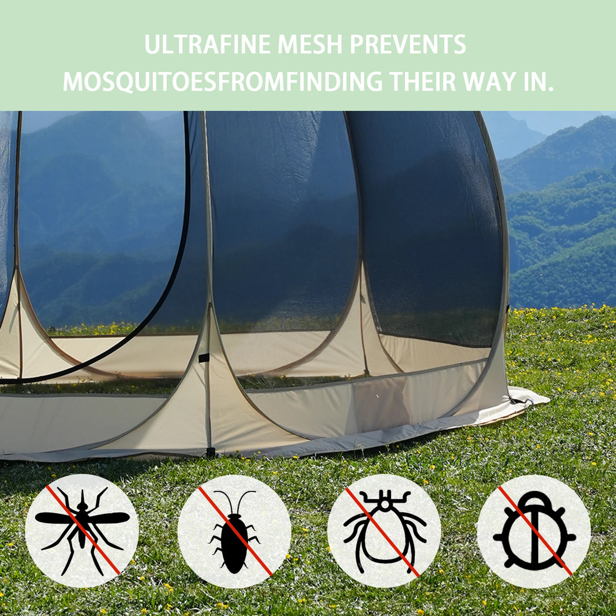 Pakicetus Automatic Family Sun Canopy With Mesh Walls