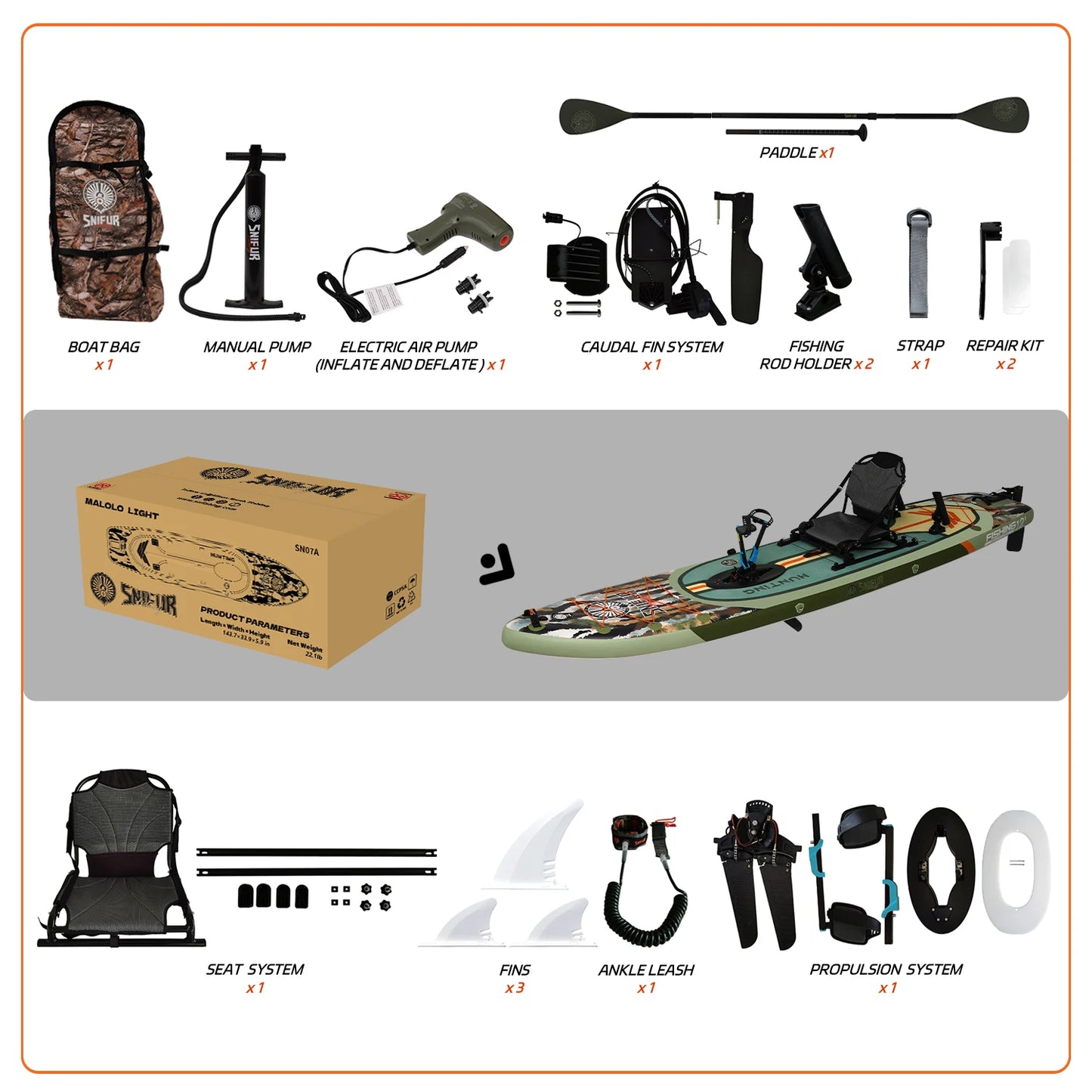 12ft Inflatable Fishing SUP Board Drop Stitch PVC With Pedal Drive Rod Holder Seat Adult Lake River Ocean Outdoor Water Sports