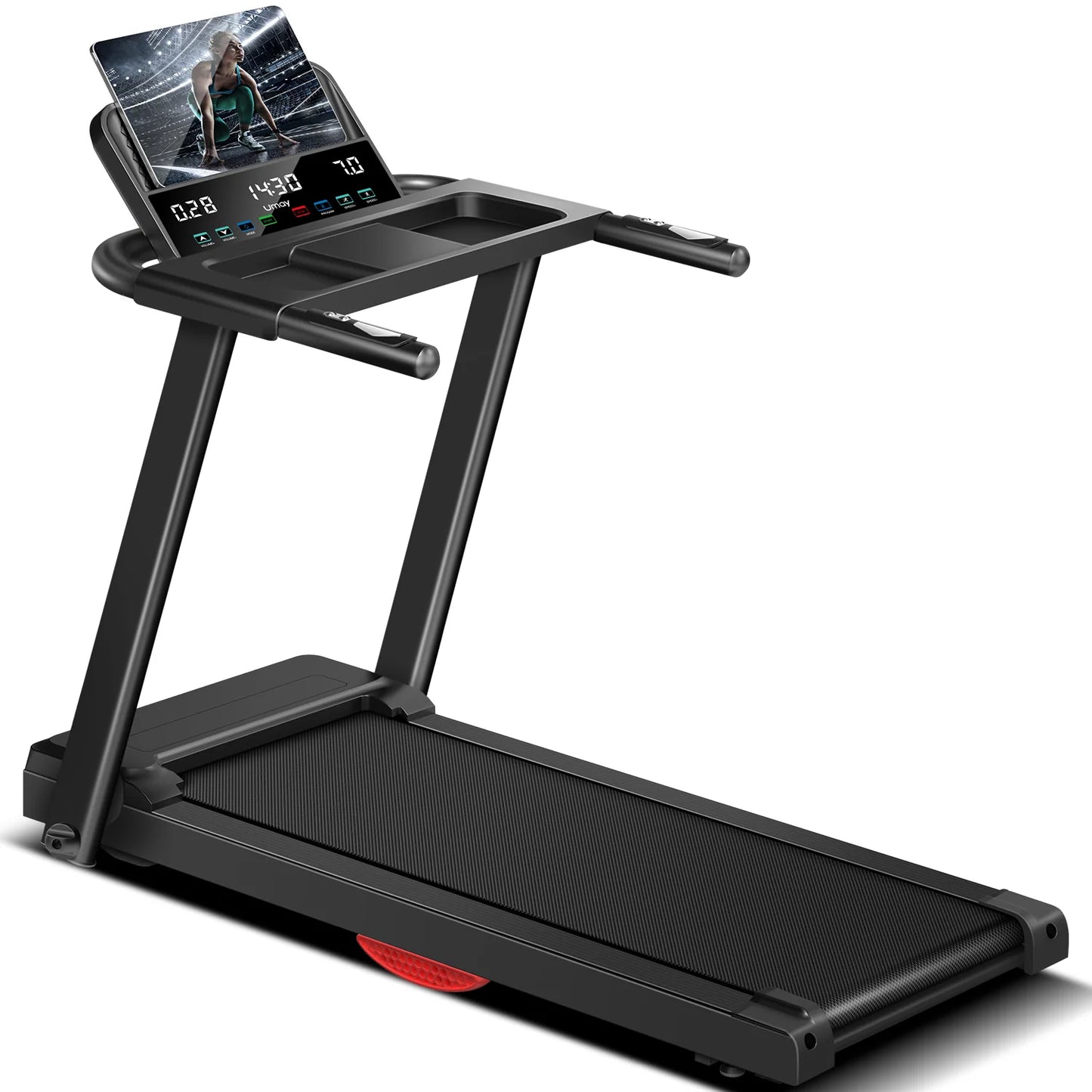 3HP Brushless Foldable Home Treadmill With HR Monitor