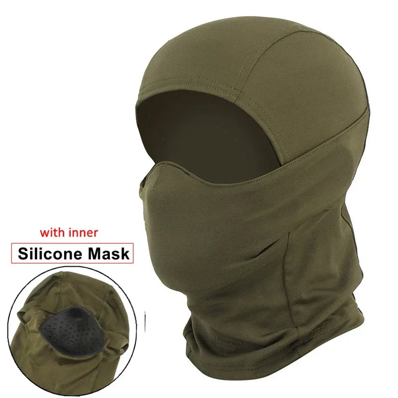 Silicone Half Face Balaclava Tactical Mask For Outdoor Airsoft Hunting