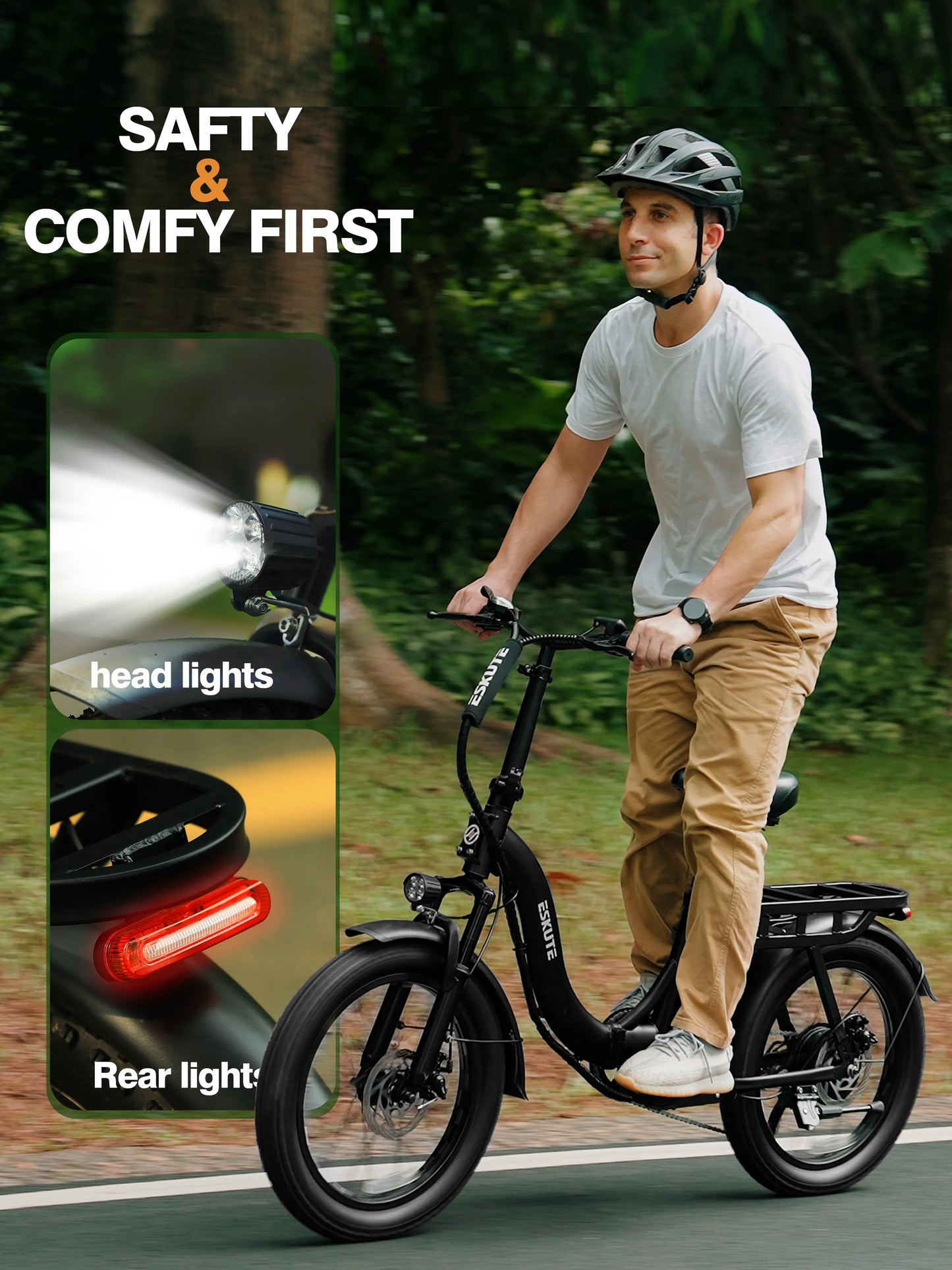 ESKUTE D200 Foldable Electric Bike 1200W Peak Motor 48V Battery