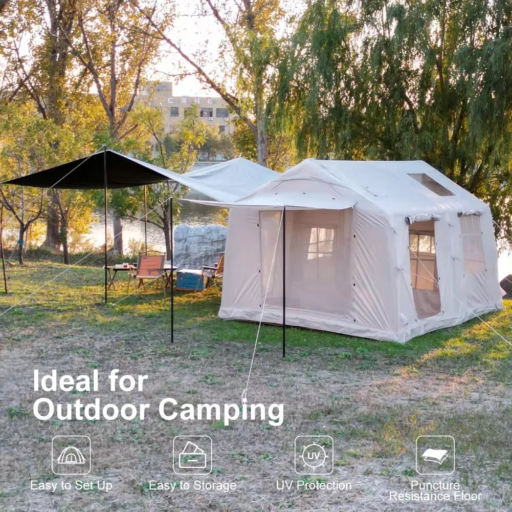 Inflatable Camping Tent For Large Groups With Easy Setup Pump