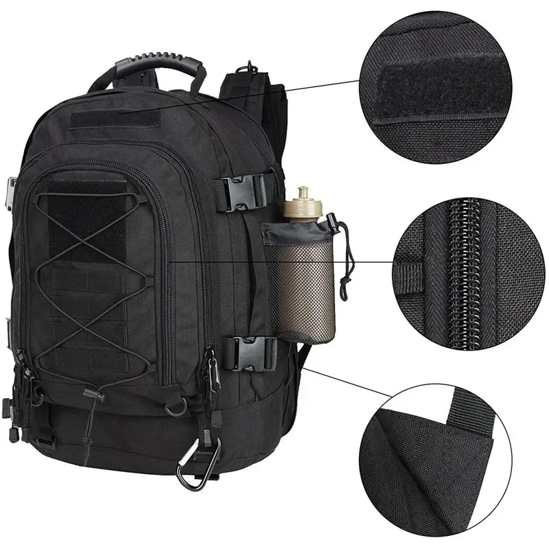 Tactical Water Resistant Hiking Travel Backpack With Laptop Compartment