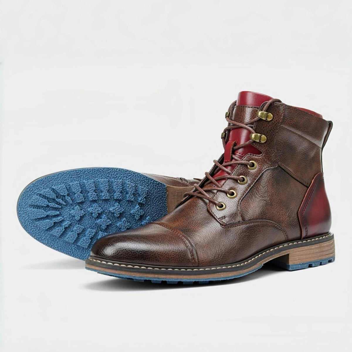 Men's Classic Leather Ankle Boots With Zipper And Comfortable Fit